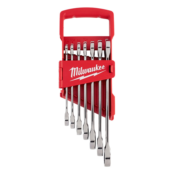 Milwaukee 7PC Ratcheting Combination Wrench Set - SAE