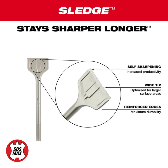 Milwaukee SDS-Max Demolition Scaling Chisel - 3" x 12"