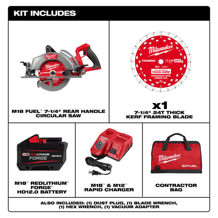 Milwaukee M18 FUEL 7-1/4" Rear Handle Circular Saw Kit
