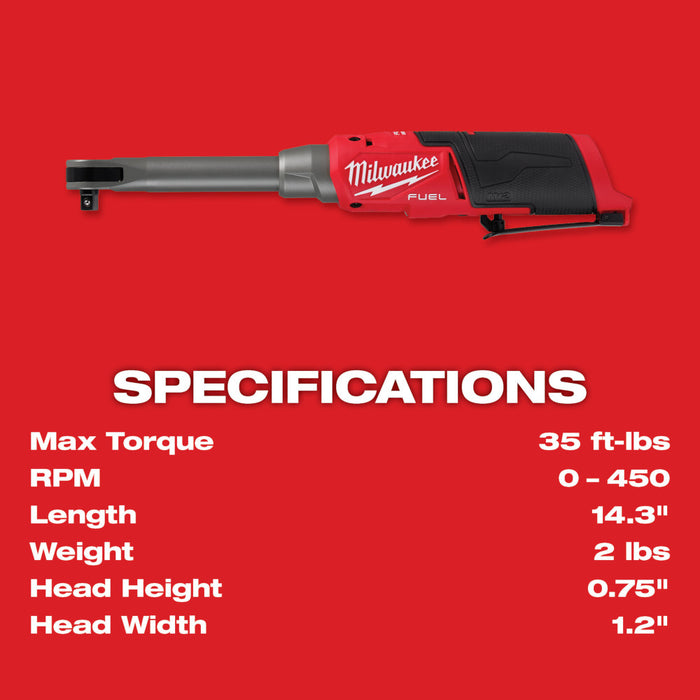 Milwaukee M12 FUEL™ 3/8" Extended Reach High Speed Ratchet - Tool Only