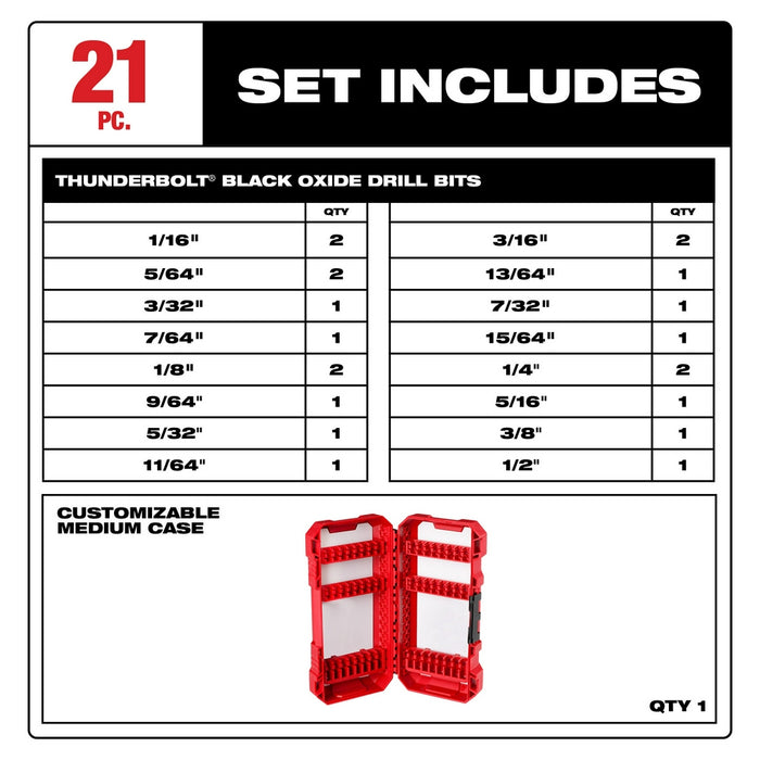 Milwaukee Thunderbolt® Black Oxide Drill Bit Set