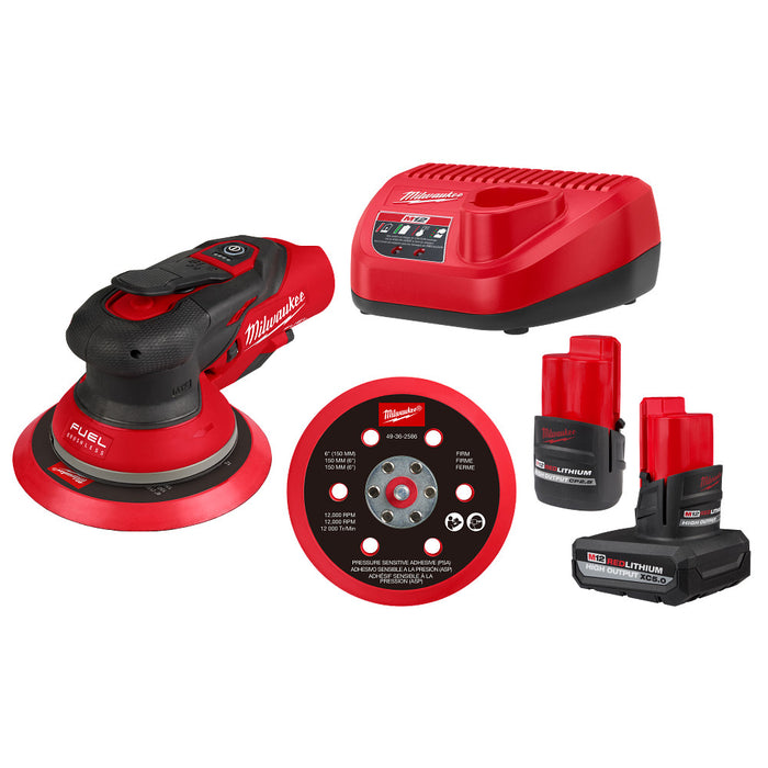 Milwaukee M12 FUEL™ 6" Random Orbital Sander Kit (3/16")