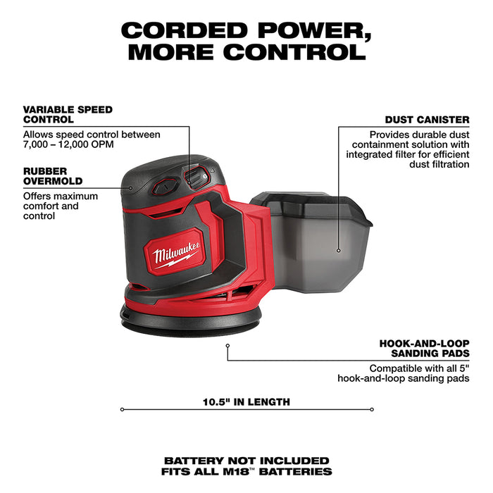 Milwaukee M18 Cordless Random Orbit Sander  - Tool Only