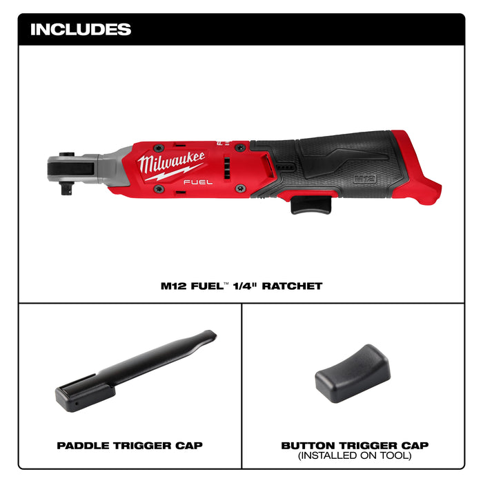 Milwaukee M12 FUEL 1/4" Ratchet - Tool Only