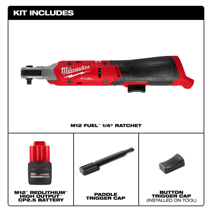 Milwaukee M12 FUEL 1/4" Ratchet Kit