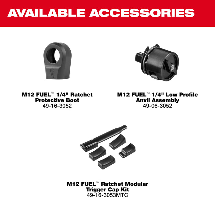 Milwaukee M12 FUEL 1/4" Ratchet - Tool Only