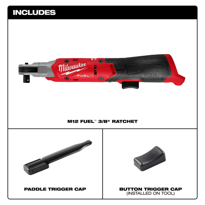 Milwaukee M12 FUEL 3/8" Ratchet - Tool Only