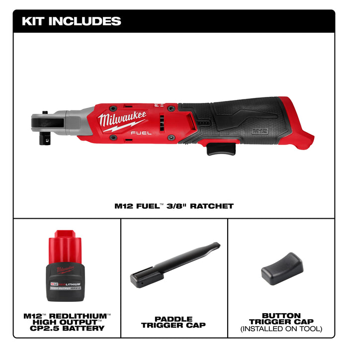 Milwaukee M12 FUEL 3/8" Ratchet Kit