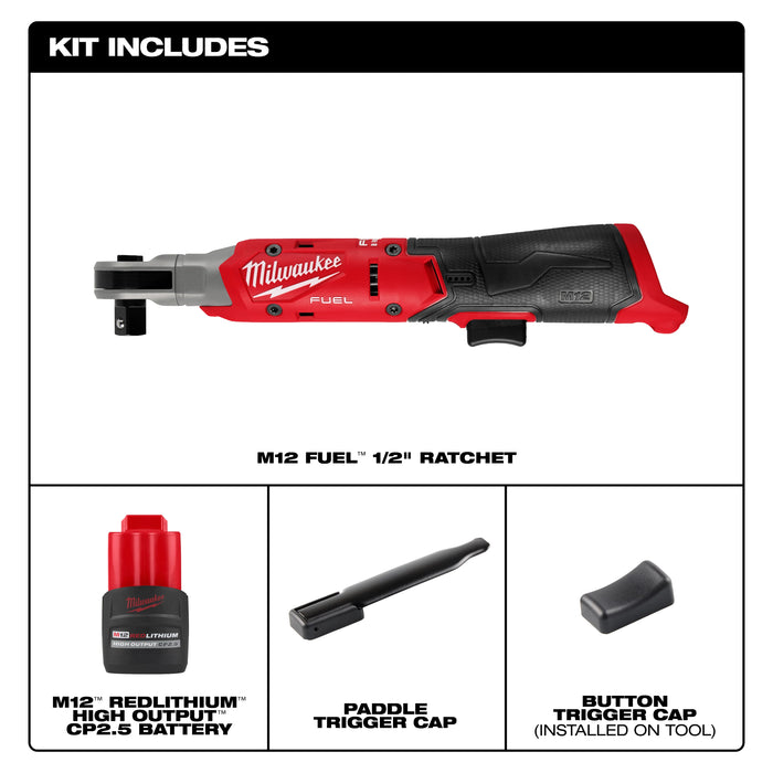 Milwaukee M12 FUEL 1/2" Ratchet Kit