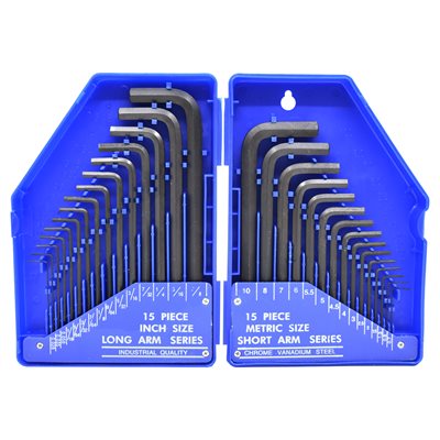 Tooltech 30 pc. SAE & Metric Hex Key Wrench Set — Interline Wholesale ...
