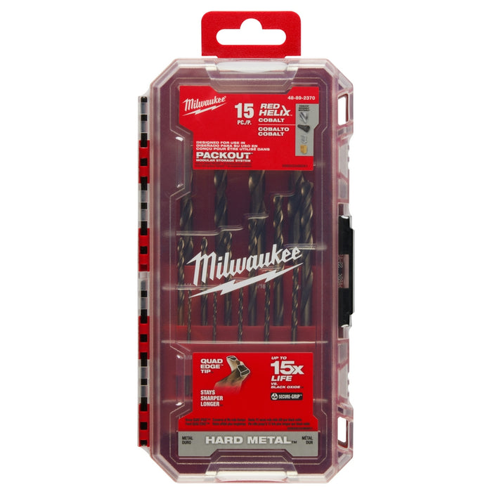 Milwaukee RED HELIX Cobalt Drill Bit Set - 15 pc.