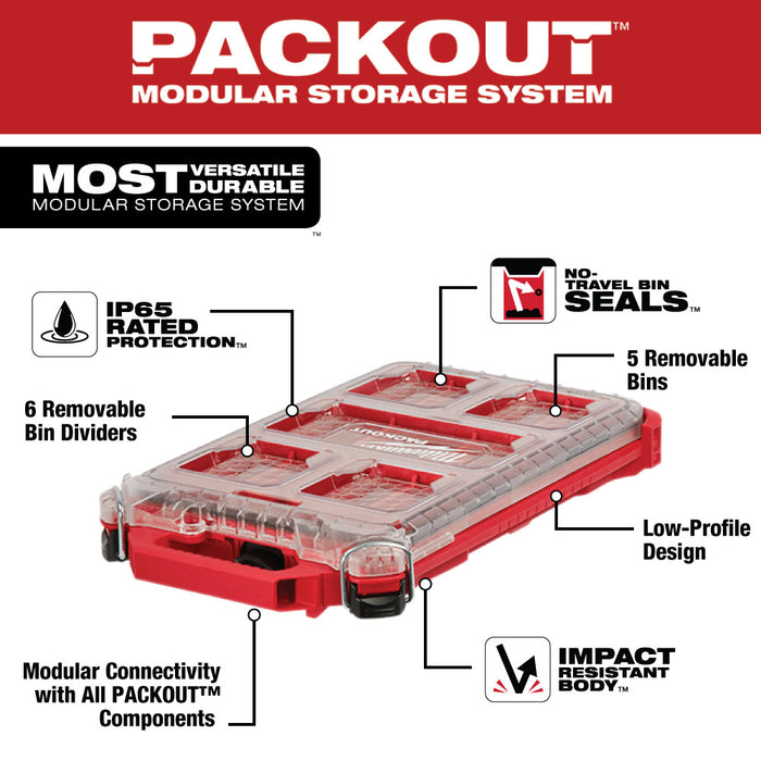 Milwaukee PACKOUT Compact Low-Profile Organizer