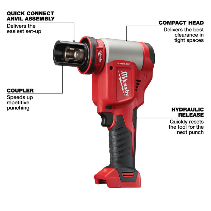 Milwaukee M18 FORCE LOGIC 10 Ton Knockout Tool 1/2" to 2"