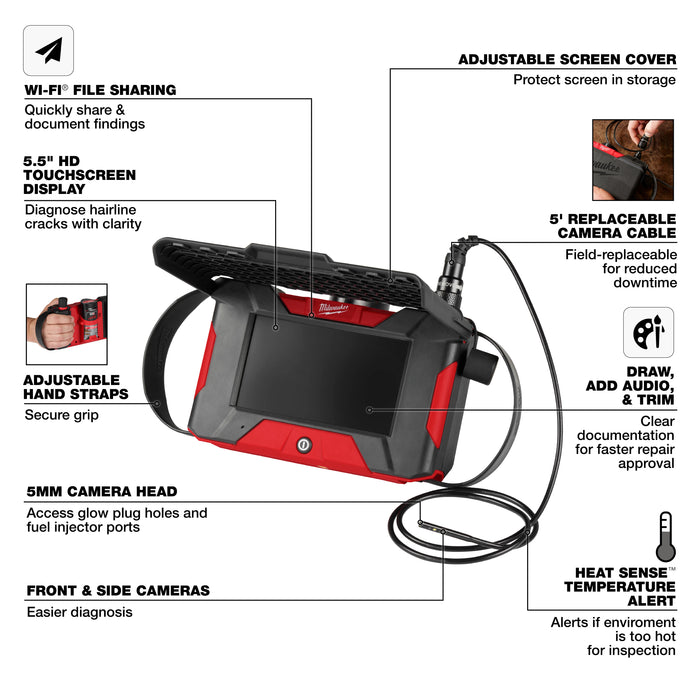 Milwaukee M12 Auto Shop Borescope w/ Wi-Fi File Sharing