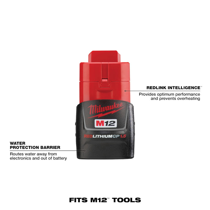 Milwaukee M12 REDLITHIUM 1.5Ah Compact Battery