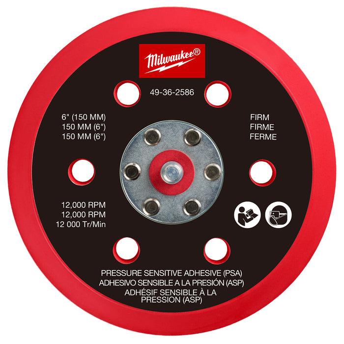 Milwaukee 6" Pressure Sensitive Adhesive Sander Backing Pad