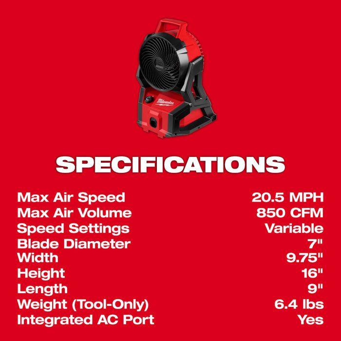 Milwaukee M18™ Brushless PACKOUT™ Fan - Tool Only