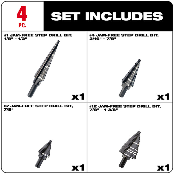 Milwaukee 4-Piece Step Drill Bit Set