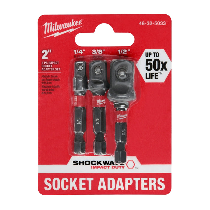 Milwaukee SHOCKWAVE Hex Shank Socket Adapter Set