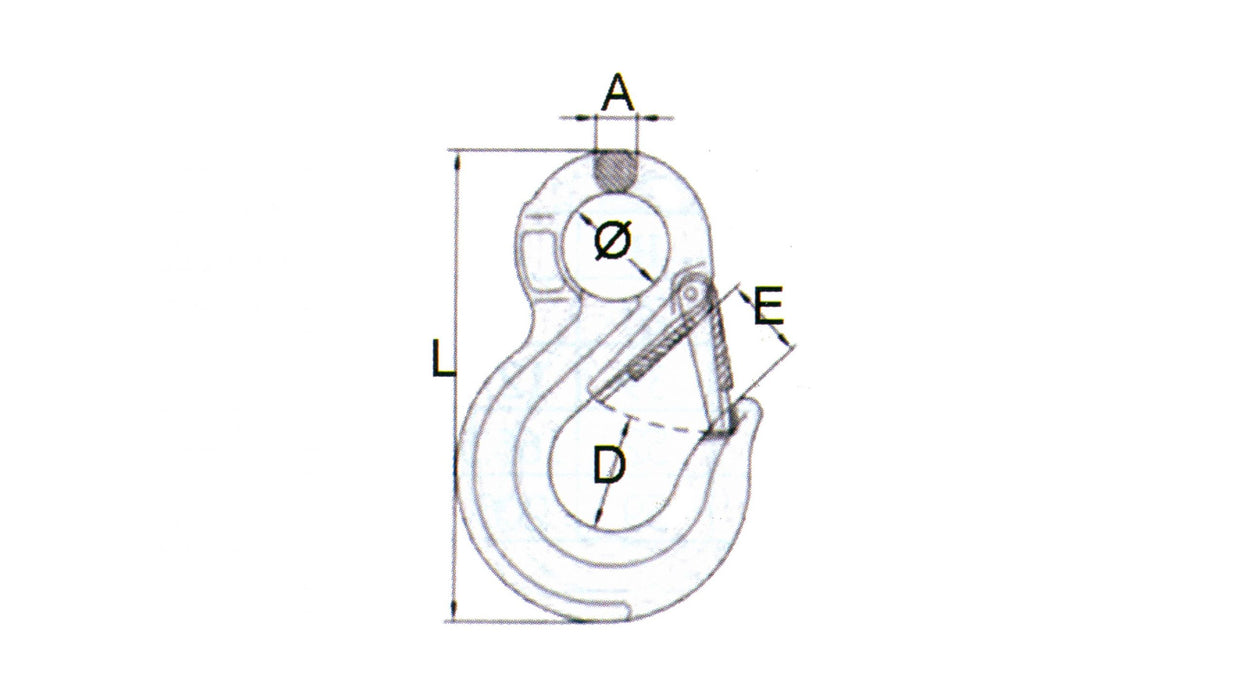 CTS G80 Eye Sling Hook w/ Safety Latch - 5/8" (8 Ton)