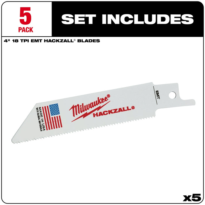 Milwaukee M12™ Hackzall™ Blade 4" (5 Pack) - EMT/Tube