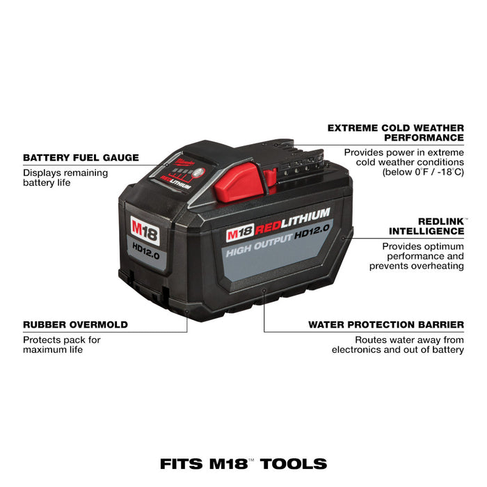 Milwaukee M18 REDLITHIUM HIGH OUTPUT HD 12.0Ah Battery