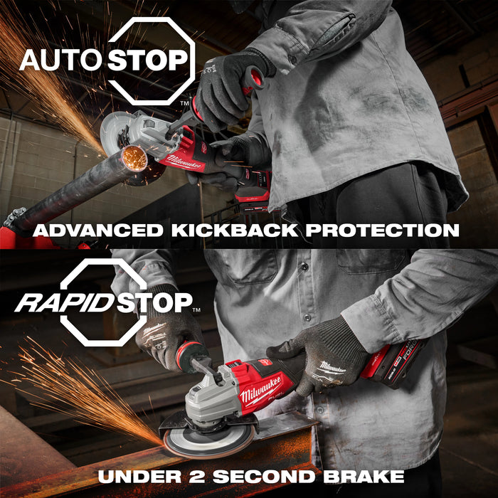 Milwaukee M18 FUEL 4-1/2" - 6" Dual Trigger Braking Grinder w/ Paddle Switch & ONE KEY