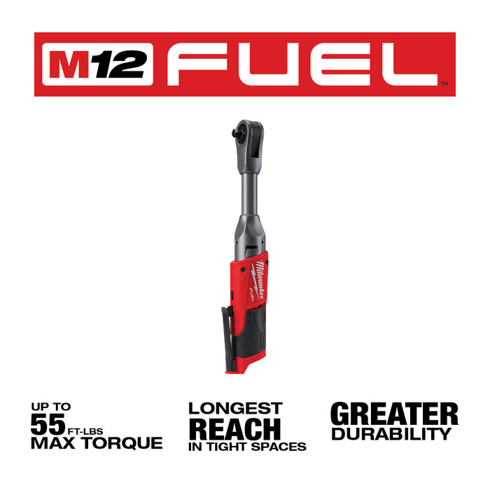 Milwaukee M12 FUEL Cordless 3/8" Extended Reach Ratchet - Tool Only