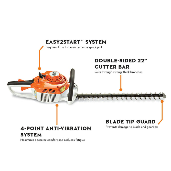 STIHL HS 46 C-E 22" Lightweight Gas Powered Hedge Trimmer (21.4cc) w/ Easy Start