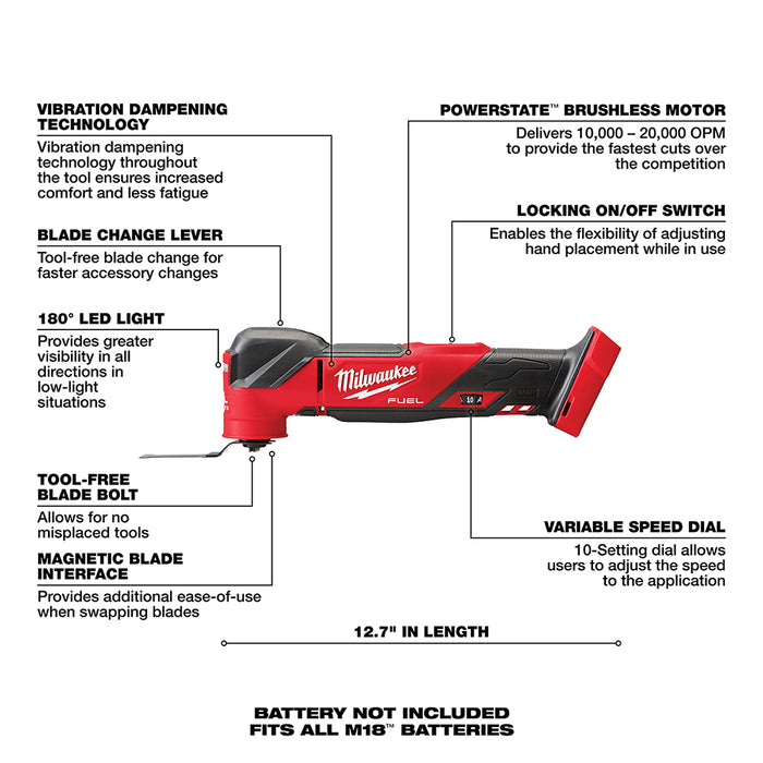 Milwaukee M18 FUEL Cordless Oscillating Multi-Tool - Tool Only