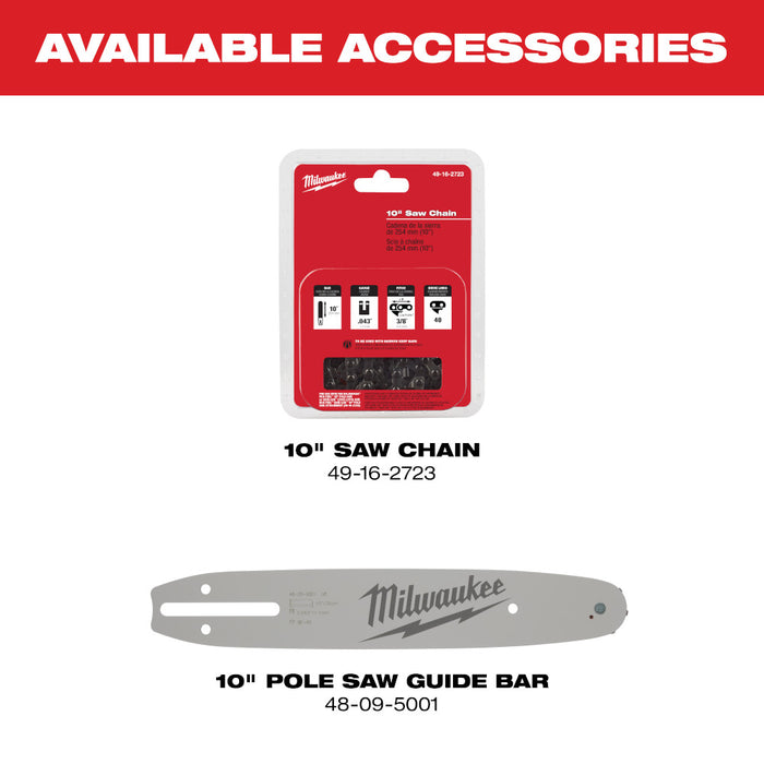 Milwaukee M18 FUEL Cordless 10" Pole Saw Kit with QUIK-LOK Attachment Capability