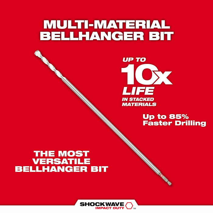 Milwaukee SHOCKWAVE Carbide Bellhanger Multi-Material Bit - 16" x 18"