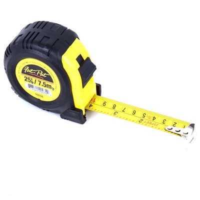 Tooltech 25ft (7.5m) Metric/Imperial Tape Measure w/Fractions