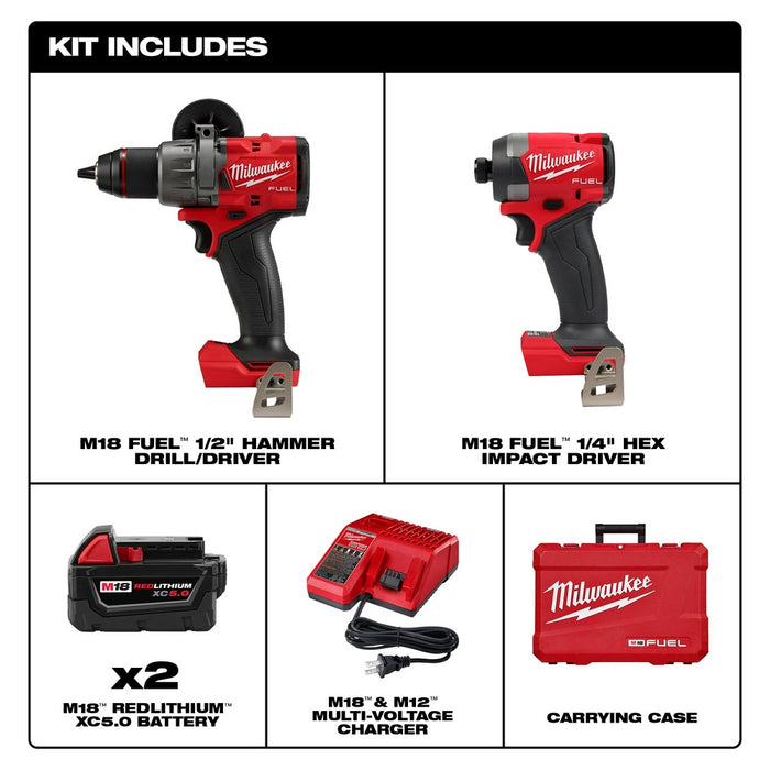 Milwaukee M18 Fuel Cordless Hammer Drill and Impact Driver Combo Kit