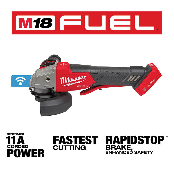 Milwaukee M18 FUEL 4-1/2"/5" Braking Grinder w/ ONE-KEY