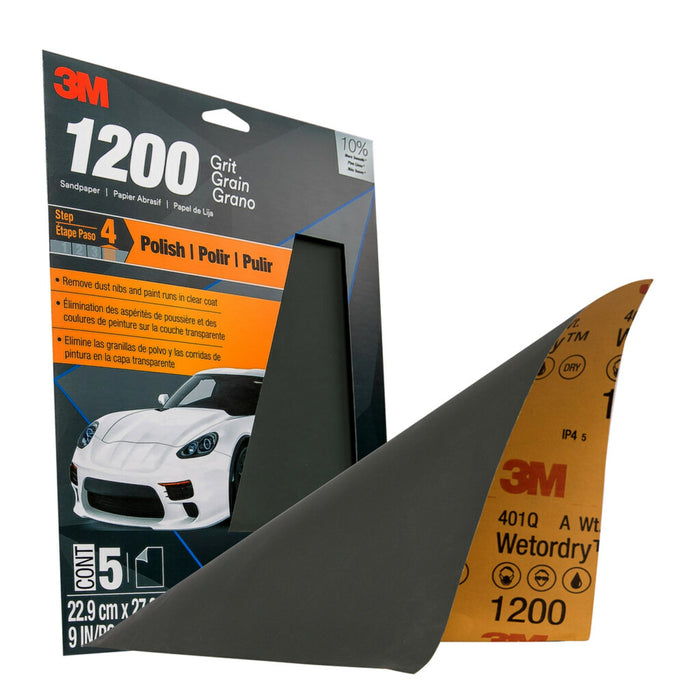 3M™ 5PK Wetordry™ Sandpaper - 9 x 11"