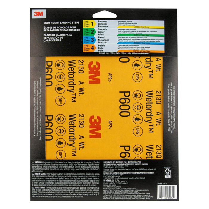 3M™ 5PK Wetordry™ Sandpaper - 9 x 11"