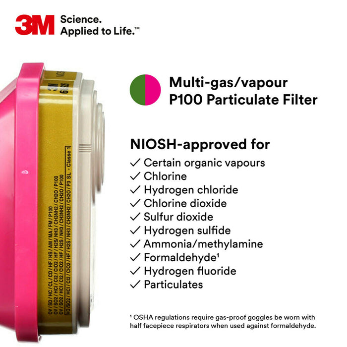 3M™ Pair Of Multi-Gas/Vapour Cartridge w/ P100 Filter