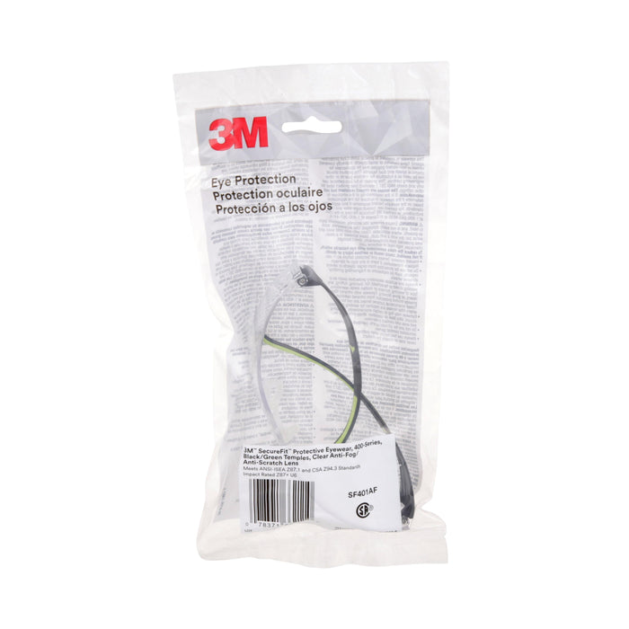 3M™ SecureFit™ Protective Safety Glasses w/ Clear Anit-Fog Lens