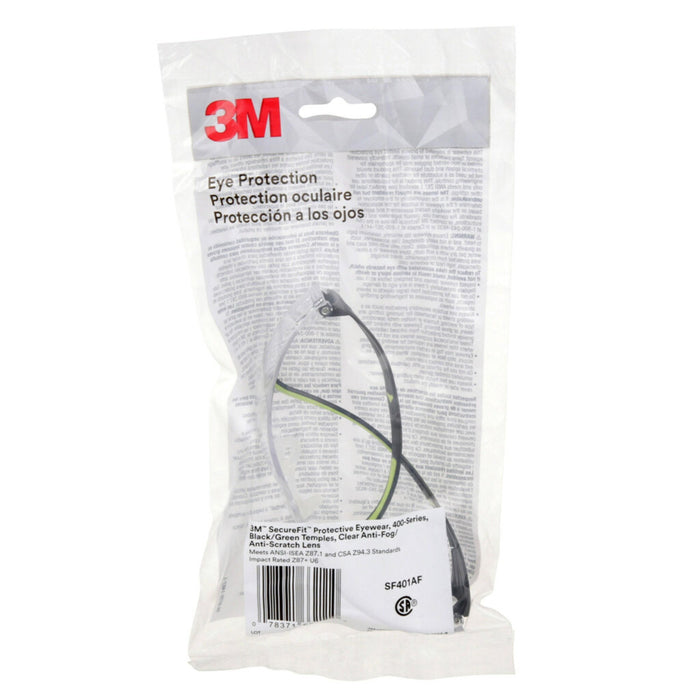 3M™ SecureFit™ Protective Safety Glasses w/ Clear Anit-Fog Lens