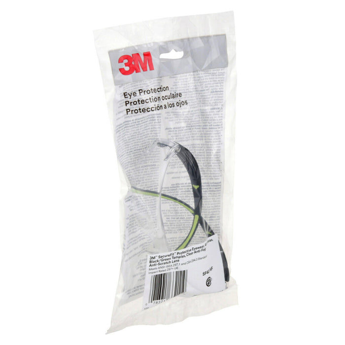 3M™ SecureFit™ Protective Safety Glasses w/ Clear Anit-Fog Lens