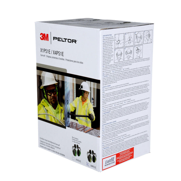 3M™ PELTOR™ X Series Full Brim Hard Had Attached Earmuffs