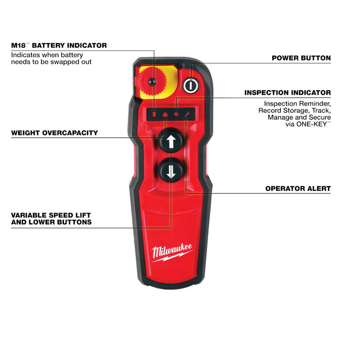 Milwaukee M18™ Compact 1-Ton Chain Hoist w/ ONE-KEY™