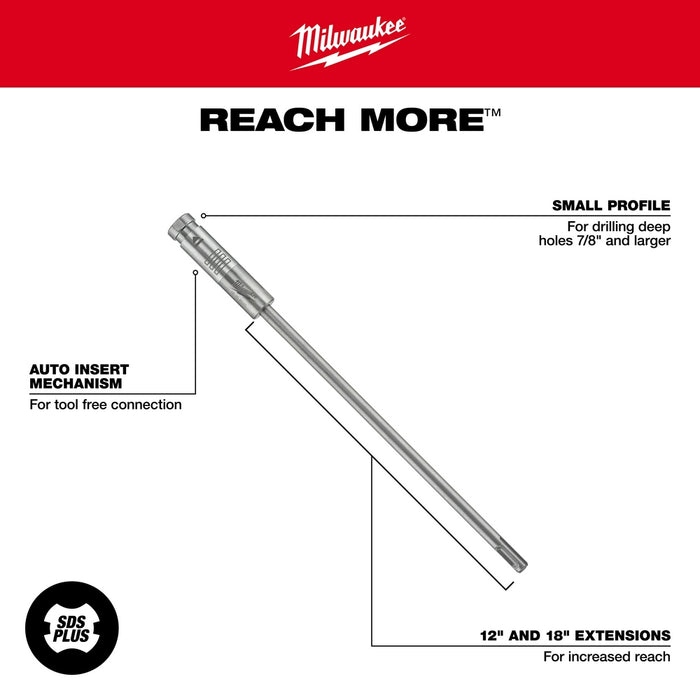 Milwaukee PLUSLOK™ SDS+ 18" Extension