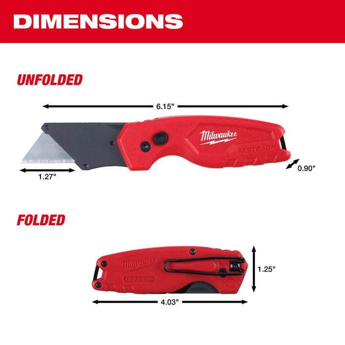 Milwaukee 3PK FASTBACK Compact Folding Utility Knife