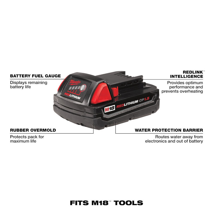 Milwaukee M18 REDLITHIUM 1.5Ah Compact Battery
