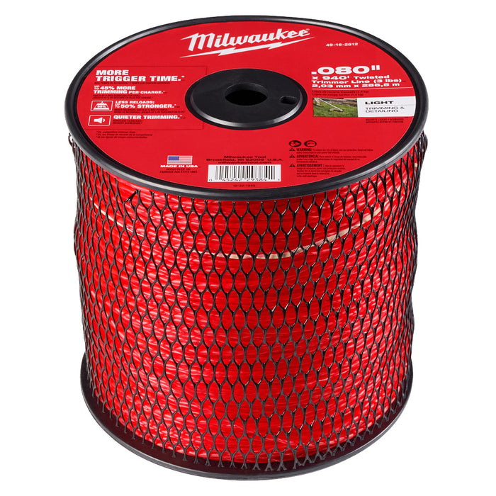 Milwaukee Milwaukee 3 lb. .080" x 940ft Twisted Trimmer Line