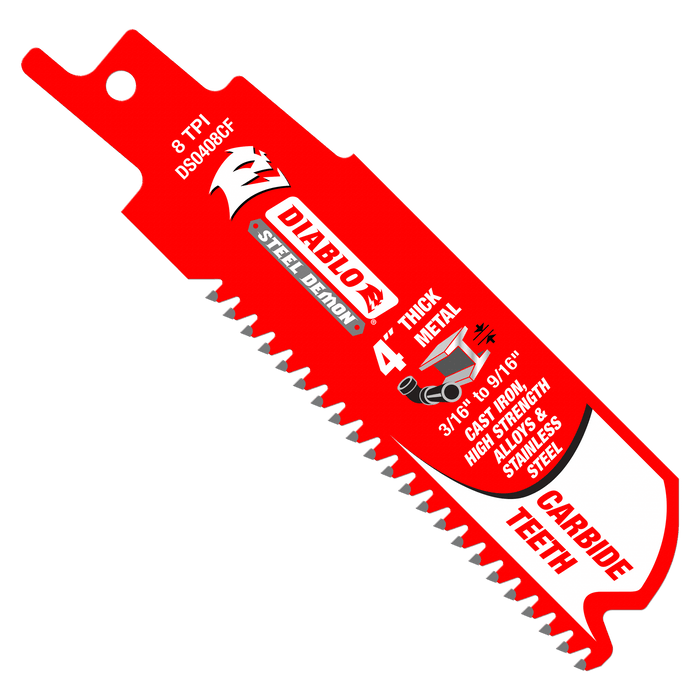 Diablo 8 TPI Steel Demon™ Carbide Tooth Thick Metal Reciprocating Saw Blade