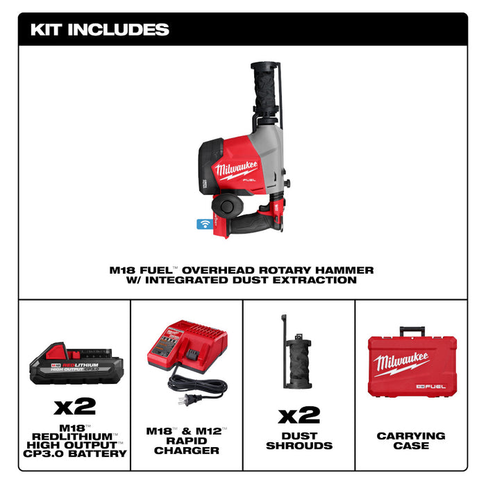 Milwaukee M18 FUEL™ Overhead Rotary Hammer w/ Integrated Dust Extraction