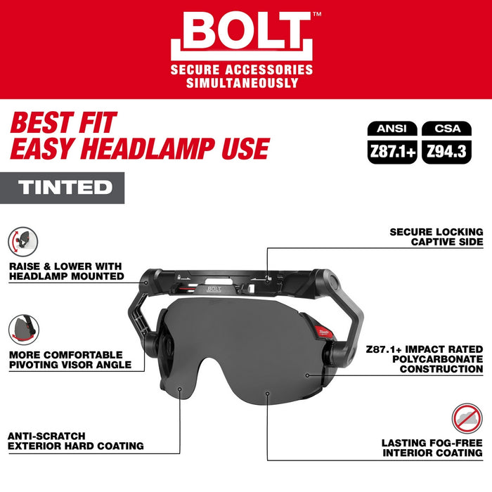 Milwaukee BOLT Tinted Dual Coat Lens Eye Visor